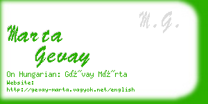 marta gevay business card